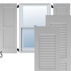 Ekena Millwork 18"W x 48"H Americraft Two Equal Louver Exterior Real Wood Shutters, Primed RW101LV18X48PRH